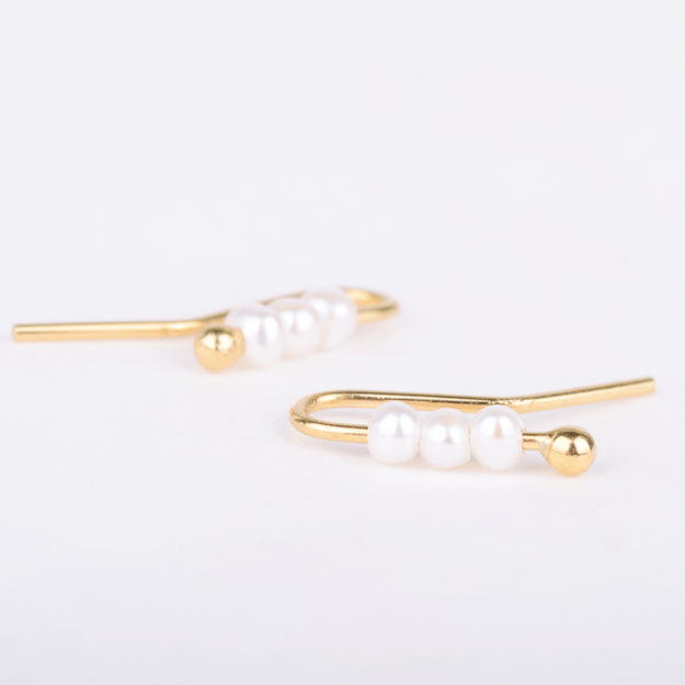 Paauksuoti auskarai su gėlavandeniais perlais PERLES