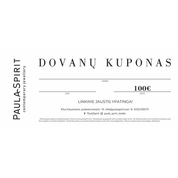 Dovanų kuponas 100 EUR 